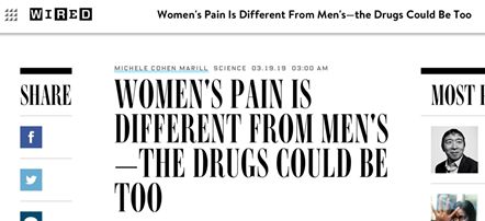 多数止疼药对女性不管用?难道以后吃药要分男女了吗?