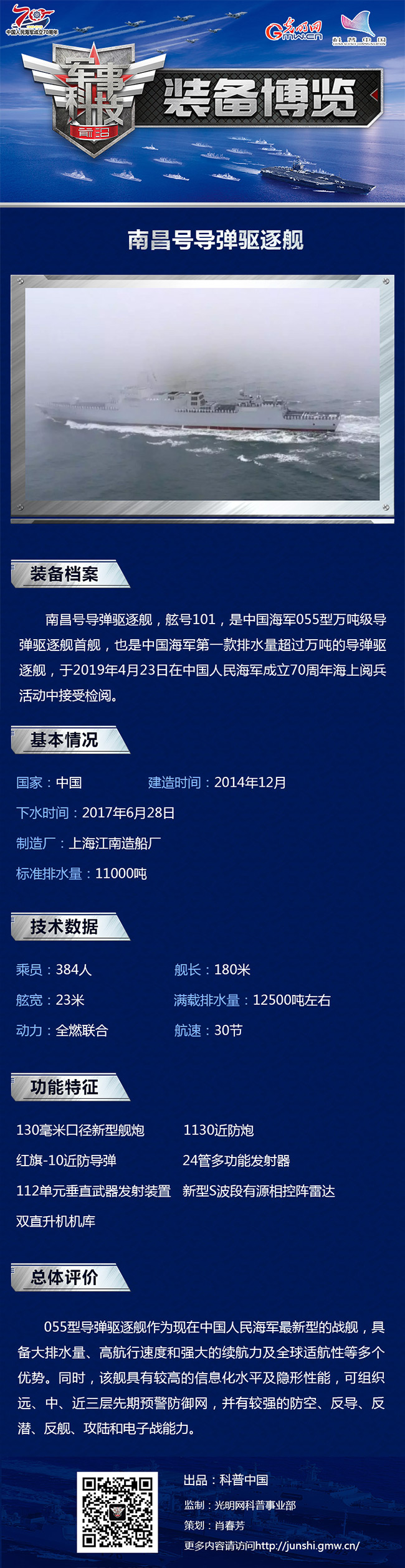 【海上大阅兵系列图解】南昌号驱逐舰:一张崭新的中国名片