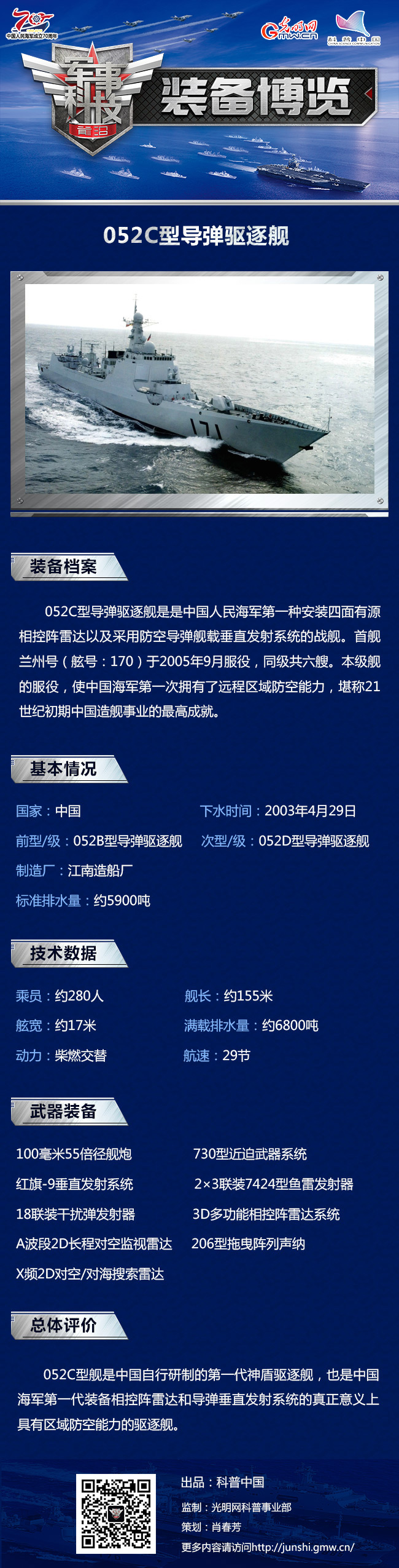 【海上大阅兵系列图解】052C型驱逐舰:中国造 就是好