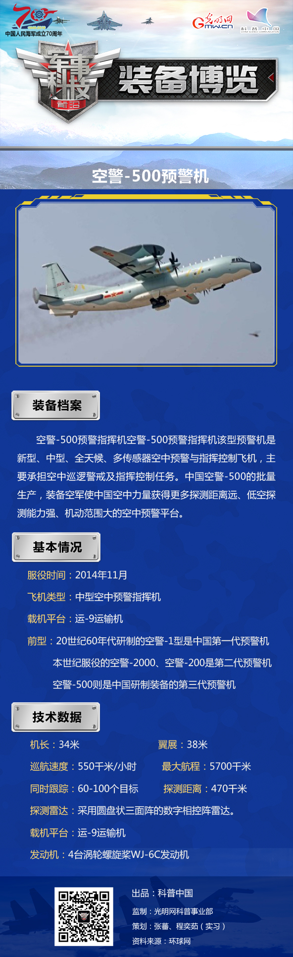 【海上大阅兵系列图解】空警-500预警机:空中巡逻兵